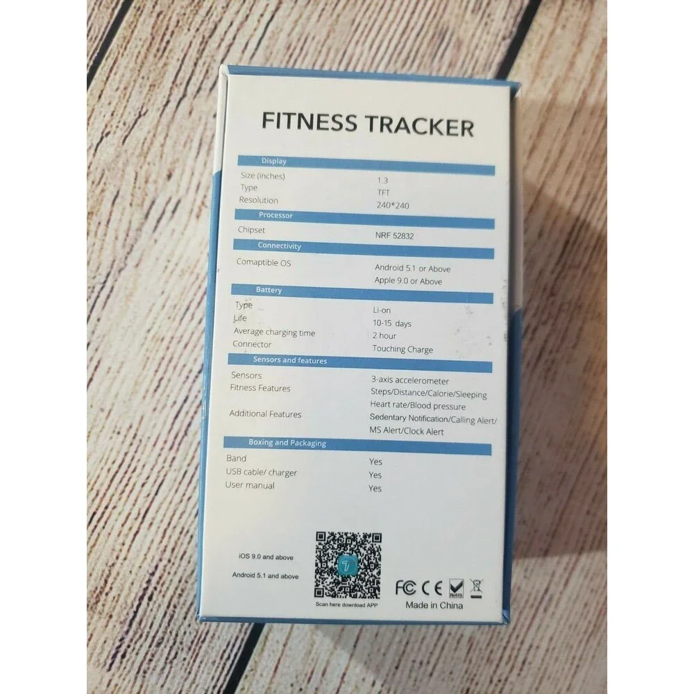 Fitness Tracker Heart Rate Blood Pressure Calories Steps Distance Watch